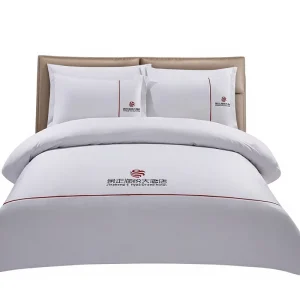 Hotel Four Piece Pure Cotton Solid Pattern Bed Sheet Quilt Cover Pillowcase Set for Homestay Bedding Linen