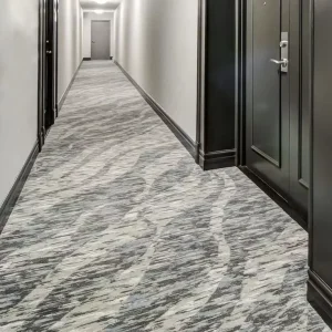 Hotel Guest Room Wall to Wall Printed Carpet Nylon Blend Geometric Pattern Reversible Washable Anti Slip Soft & Warm