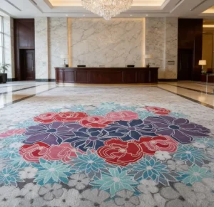 Hotel Hallway Nylon Wall to Wall Carpet Heavy Traffic Fire Resistant Custom Design for Fit out Company Bulk Order