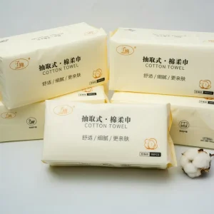 Hotel Home Cotton Viscose Facial Tissue 90 Sheets Soft Thick Absorbent Disposable Face Tissue Bulk