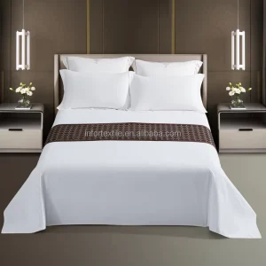 Hotel-Inspired White Bedding Set 80% Cotton 20% Polyester Elastic Fitted Sheet