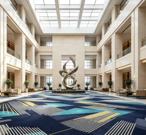Hotel Jacquard Wall to Wall Carpet 4m Action Back Nylon Anti Slip Durable Large Project Lobby Area