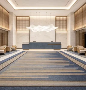 Hotel Jacquard Wall to Wall Carpet 4m Fabric Back Nylon Anti Slip Durable Hotel FF&E Supplier Corridor Hallway