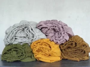 Hotel Linen Fabric Woven 200TC Eco Friendly Organic Bedding Sets French Linen Classic Nordic Style Bedsheets