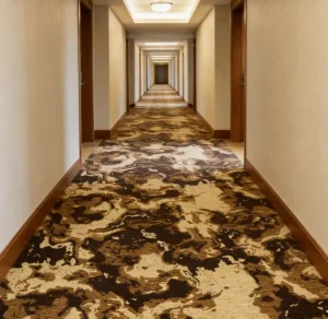 Hotel Lobby Carpet Broadloom Printed Polyester Nylon Cut Loop Pile Stain Resistant Heavy Duty Anti slip Eco Friendly Pet