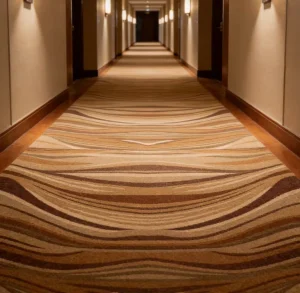 Hotel Lobby Carpet Broadloom Printed Polyester Nylon Medium Pile Stain Resistant Anti slip Backing Commercial Grade Custom