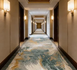 Hotel Lobby Carpet Wall to Wall Sound Absorbing Washable Broadloom High Hygiene Humidity Resistant Polyester Nylon Eco Friendly