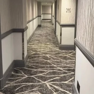 Hotel Lobby & Corridor Reversible Washable Cut Pile High Pile Geometric Pattern Carpet Roll 4m Width Bulk Order