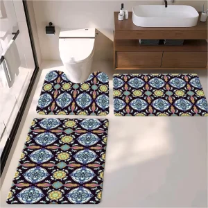Hotel Luxury Bath Mat Set Plush 3 Piece Rug Set