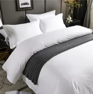 Hotel Luxury Bedding Set 100% Cotton Jacquard Satin Silk White Blue Premium Hotel Grade Bedding Set