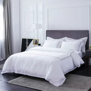 Hotel Luxury Bedding Set 100% Cotton Material Flat Pillow Case and Duvet Cover Bed Sheet