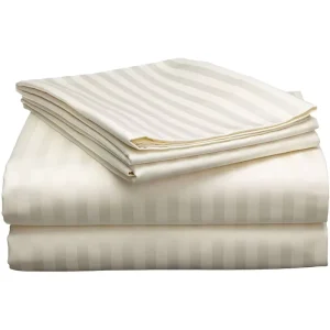 Hotel Luxury Cotton Bed Linen Set 3cm Stripe Bedding Set 4pcs Cotton Quilt Cover& king Size Bedsheet Sets