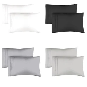 Hotel Luxury Pillow Cover Satin Embroidered Pillow Case Polychrome Cotton Pillowcase