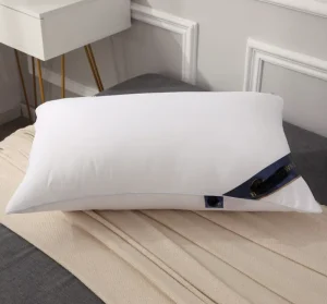 Hotel Neck Support Pillow Solid Design White Core 74x48cm 100% Polyester Fiber Filling Anti-Bacteria 300tc Fabric Customized