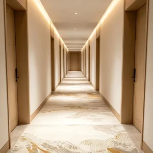 Hotel Passage Engineering Polyester Wall to Wall Carpet Wear proof Anti slip Custom Pictures Free Sample Overseas Bulk
