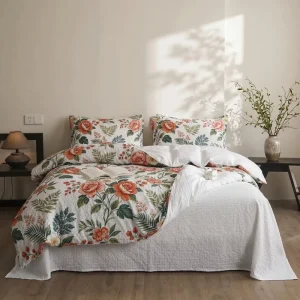 Hotel Polyester Printing Bedding Four Piece Set Winter Floral Queen Super King Size Luxury Duvet Cover Bedding Sets