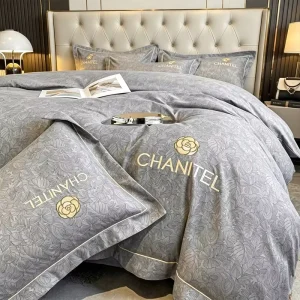 Hotel Premium Brushed Embroidery Skin Friendly Pure Cotton Comforter Set Thick Bedding Sheets Bed Sheet Covers All-Season