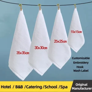 Hotel Pure Cotton White Face Towel Hand Towel Custom LOGO Suitable for Hotels Restaurants Schools SPA Small Towels