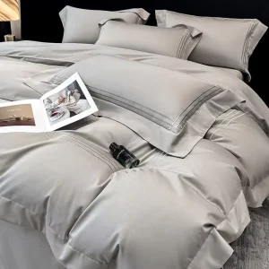 Hotel Quality 100% Cotton Embroidery Bedding Set 4pcs Luxury Duvet Cover Set Home Textile Hotel Bed Linen Customized