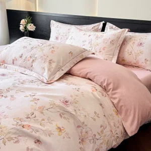 Hotel Quality Bedding Set Elegant Print Duvet Cover Set with Pillowcases for Home Hotel