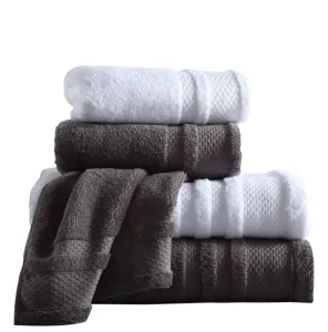 Hotel Quality Egyptian Cotton Bath Towel Set Customized Logo 100% Cotton Terry Towels Solid Color White Low Price