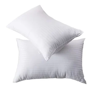 Hotel Quality Luxury Gel Plush Soft Down Alternative Microfiber Filled Cotton Stripe Bed Pillows for Back Stomach Side Sleepers