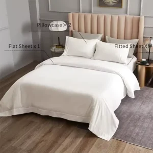 Hotel Quality OEM Microfiber Sheet Set Soft Lightweight Modern All Season Woven Style 110GSM Bedding Set