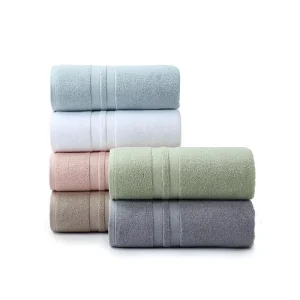Hotel Quality Organic Cotton Towels Embroidered Luxury Bath Towels Soft Thick with High Color Fastness Multi Color for Gym Use