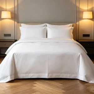 Hotel Queen Bedding Combed Cotton Plain Weave Breathable Sheet Set for Hospitality