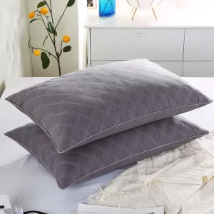 Hotel Quilted Queen Pillow 48x74cm Soft Polyester Filling Bed Cushion Bulk Supply