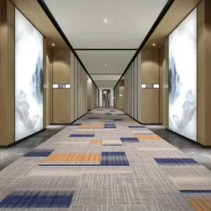 Hotel Refit Contractor Wall to Wall Nylon Broadloom Carpet Anti wear Fireproof Custom Pictures Free Sample Big Orders