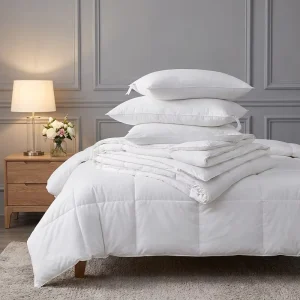 Hotel Single Bed White 100% Cotton Luxurious Comforter Sets Filling Down Feather Duvet