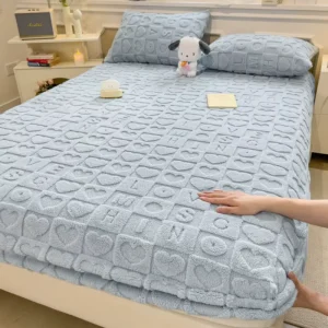 Hotel Solid-colored Bed Sheet Polyester Mattress Protector Printed Bedspread Pillowcase Jacquard Mattress Cover