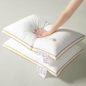 Hotel Style Luxury Neck Bed Pillows 100% Cotton Custom King Size Anti-Bacteria 200TC Thread Count