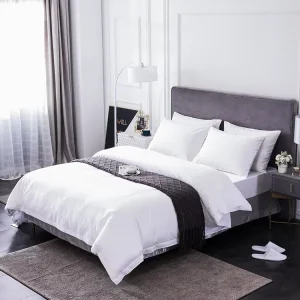 Hotel Supplies White Cotton Pillow Case Duvet Cover Sheet Bedding Set Hotel Bed Linen