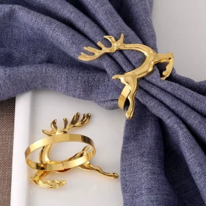 Hotel Tableware Christmas Deer Napkin Buckle Napkin Ring Alloy Mouth Cloth Ring Manufacturer