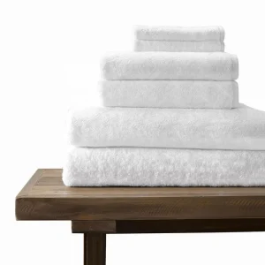Hotel Terry Wash Cloth Plain White Thin Cotton Bath Towels Set With Logo Customized