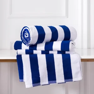 Hotel Use Blue and White Striped Printed Cotton Modern Quick Dry Beach Towel