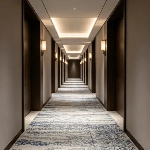 Hotel Walkway Polyester Full Roll Carpet Wear proof Slip Resistant Custom Design Free Swatch Large Global Hotel