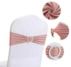 Hotel Wedding Banquet Chair Sashes with Decorative Bow Elastic Binding Cloth Art for Shoulder Strap Banquet Chair Back Cover