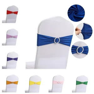 Hotel Wedding Banquet Polyester Sequin Chair Sash With Buckle Sashes for Hotel Chair Back Decoration