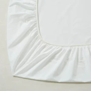 Hotel White Disposable Plain Style 50 Cotton 50 Polyester Percale Fitted and Flat Sheets for Hospital Use