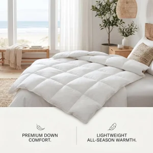 Hotel White Duvet White 50% Duck 800g Eco Friendly All Season Bedding Duvet Insert Soft Cotton Quilt OEM Home