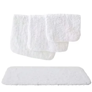 Hotel style Guesthouse Bath Mats with Bathtubs white 100% Cotton Solid Extra thick Long pile and Instantly Absorbent