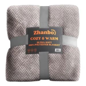 House Designed Jacquard Flannel Knitted 100% Polyester Luxury Textured Fleece Throw OEKO TEX Certified Four Seasons Use