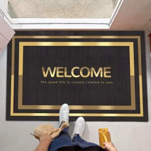 House Welcome Mat Easy to Clean Wear Resistant Washable Anti-slip Door Mat Heavyweight Loop Velvet Floor Protection Area Rugs