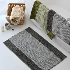 Household Chenille Shaggy Bath Mat Water Absorption Shaggy Rug Latex Back Non slip Toilet Floor Bath Mats