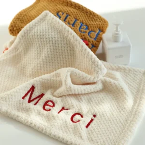 Household Embroidery Microfiber Eco Friendly Hand Towel Custom Logo Absorbable Quick Dry Towels