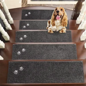 Household Non Slip Stair Mats Washable Stair Treads Rugs Soft Indoor Stair Runner for Kids Elders and Pets