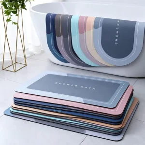 Household Oil proof Kitchen Mat Water absorbing Quick drying Bathroom Carpet Non Slip Diatom Mud Floor Mat
